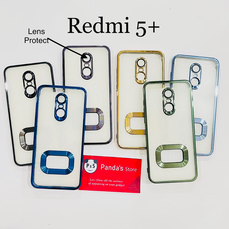 Softcase Redmi 5+ / 5 Plus Lens Protector Circle Chrome Logo Clear Case