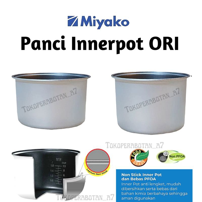 Panci innerpot Magic com Miyako ORI 1.8 liter/Panci loyang magic com/panci rice cooker/panci magic c