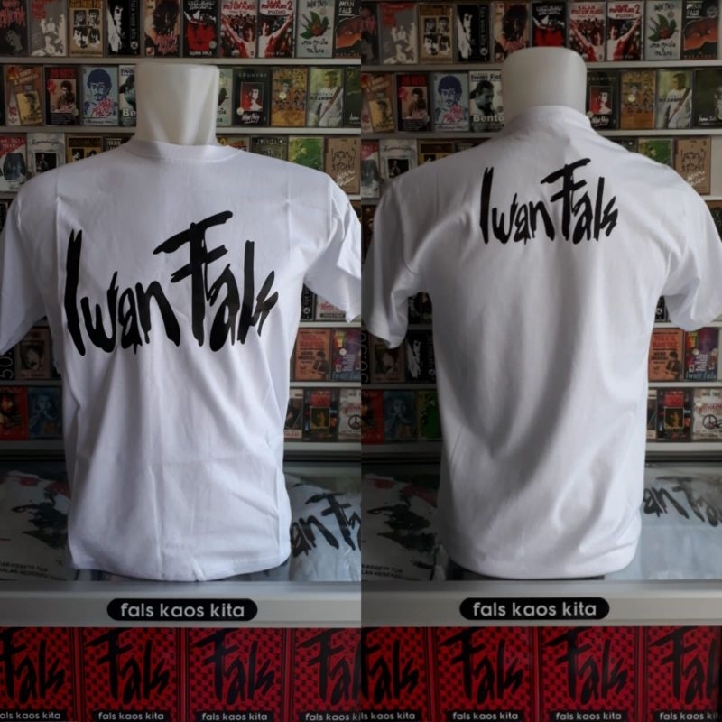 kaos iwan fals bahan kain katun adem halus tanpa jahitan samping built up font iwan fals