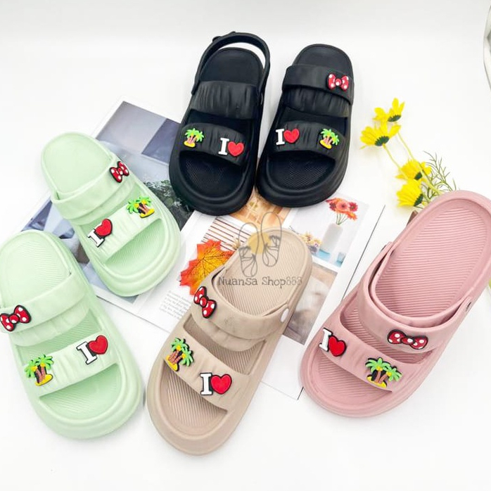 Sandal Wanita Dewasa Sandal Selop Jelly karet korean style tali belakang UK 36-40 HL-804