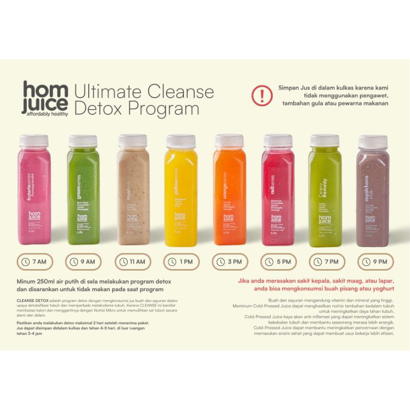 

Homjuice-Ultimate Cleanse Detox 8x 250ml (ColdPressed Juice/Jus/Detox)