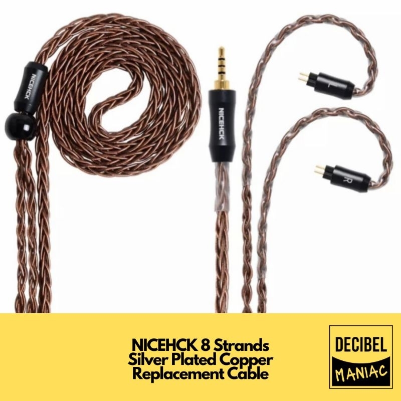 Kabel Upgrade 8 Core NiceHCK 8 Strands SPC Silver Plated Copper Replacement Cable for KZ TFZ TRN Moo