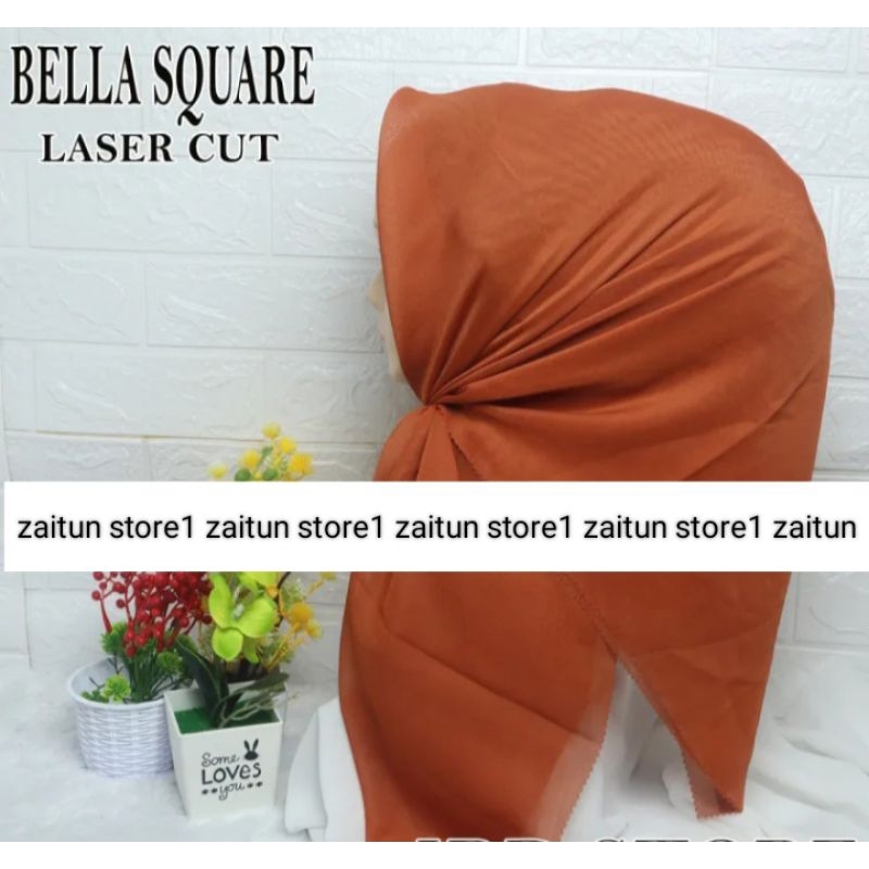 Hijab Bella Segiempat Laser Cut Warna Terlengkap / jilbab Segi Empat polos laser warna telengkap / kerudung Bela square segi empat laser gerigi/ Bella Laser Warna Terlengkap / S4 Bella Square LC Hijab Terbaru Ukuran 115 x 115cm Kerudung butik Terbaru 1343