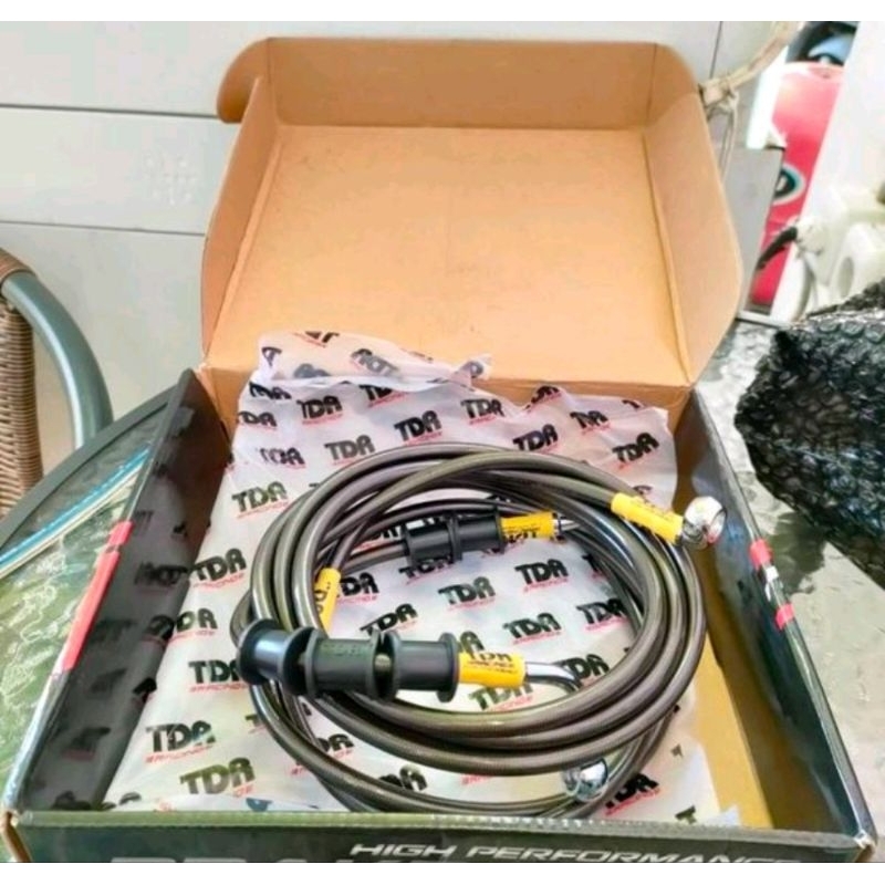 Selang Rem TDR Nmax Depan &amp; Belakang Yamaha Nmax 155 Non ABS Warna Black Carbon