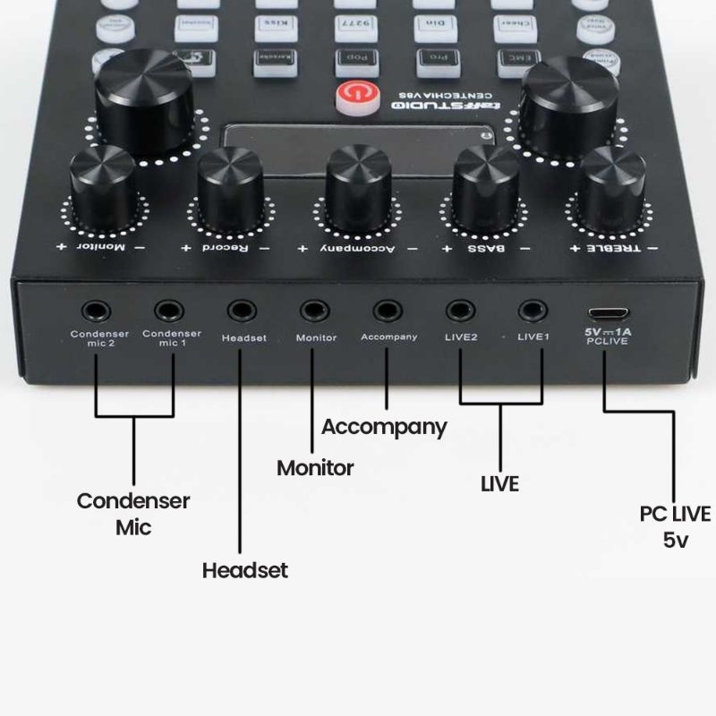 Live Soundcard V8s Centechia Taffstudio Mixer Bluetooth Amplifier