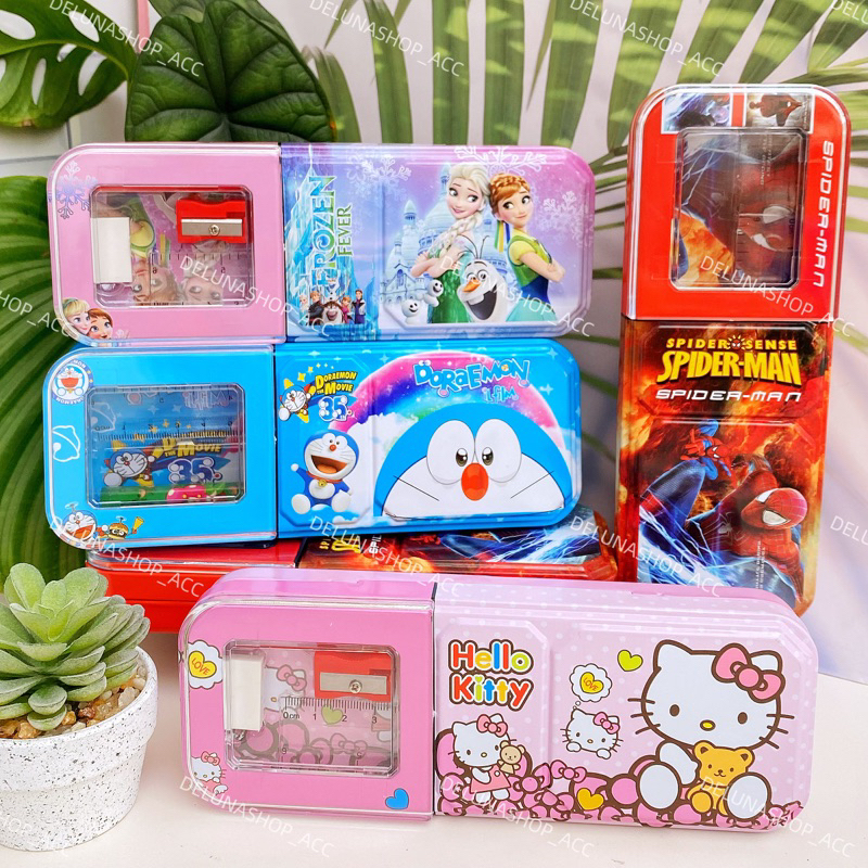 

DELUNASHOP DL691S KOTAK PENSIL KALENG 5IN1 SEKOLAH ANAK Karakter laki laki perempuan sekolah murah import alat tulis