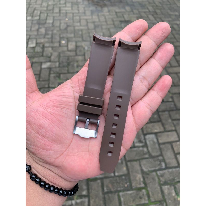 Strap Tali Jam Tangan Rolex Rubber Coklat Size 20mm