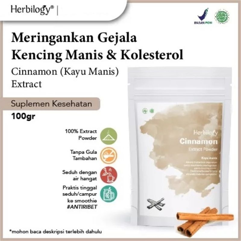 

Herbilogy CINNAMON (Kayu Manis) Extract Powder 100gr Diabetes & Kolesterol