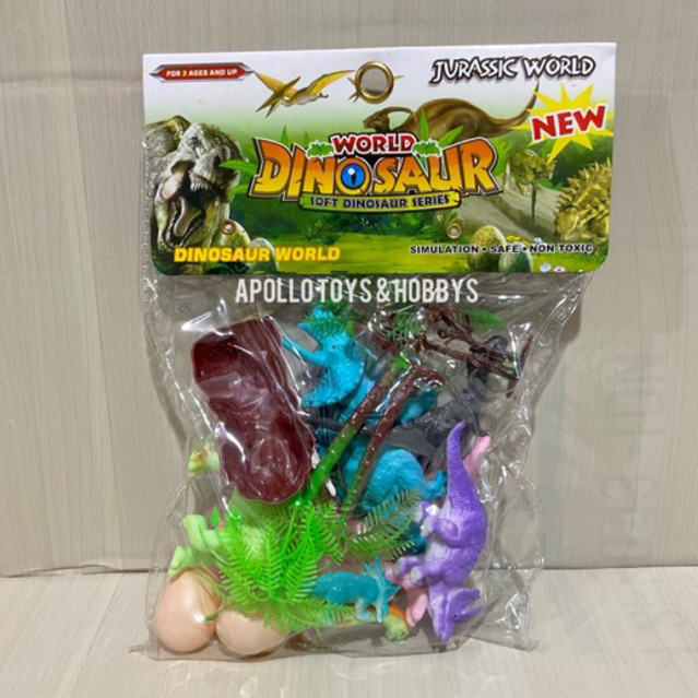 MAINAN ANAK DUNIA DINOSAURUS KARET + AKSESORIS / DINOSAURS WOLRD