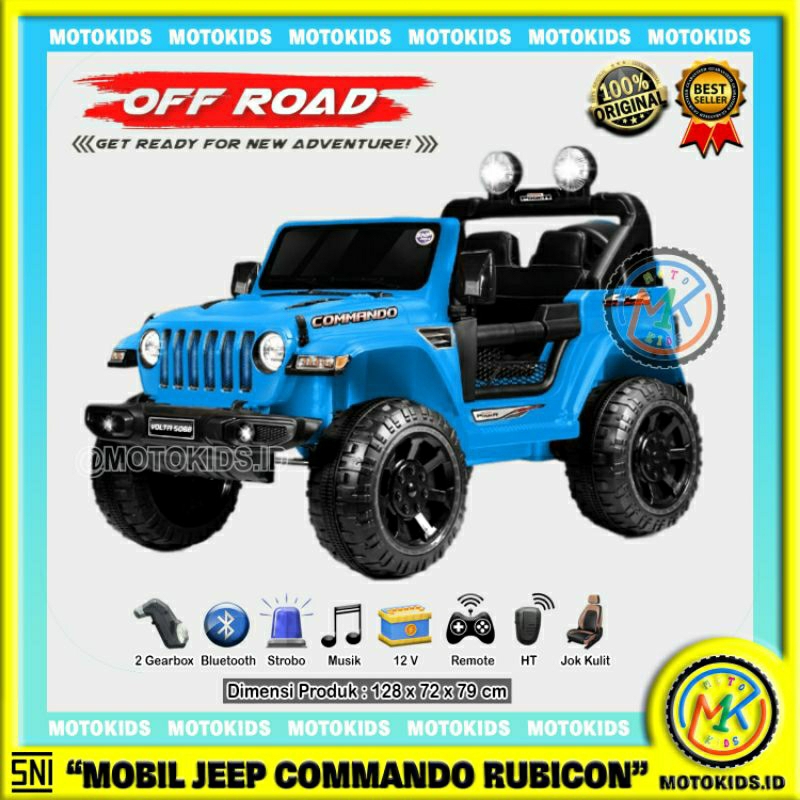 Mobil Aki Anak JEEP COMMANDO RUBICON SHP VOLTA 5088 JEEP OFFROAD OFF-ROAD PMB M-8288 M8288 JEEP RUBI