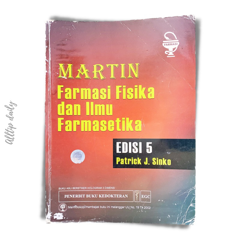 Buku Farmasi - MARTIN Farmasi Fisika dan Ilmu Farmasetika Edisi 5, EGC [ALLTIPDAILY]