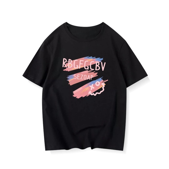 baju kaus oversize wanita lengan pendek korean style letter motif printed t-shirt import kekinian kaos puith