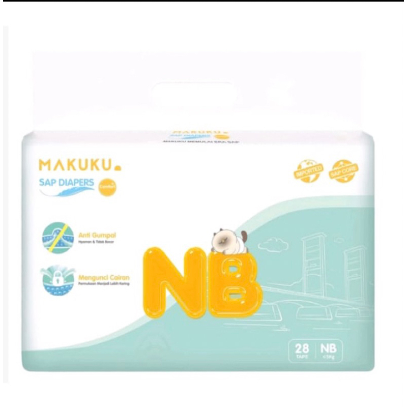 Makuku SAP Diapers Comfort Nb28/S38/M32/XL28/XXL28