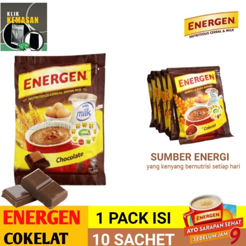 

Energen COKLAT 34gram (10 sachet) sereal susu sarapan 1 Renceng isi 10