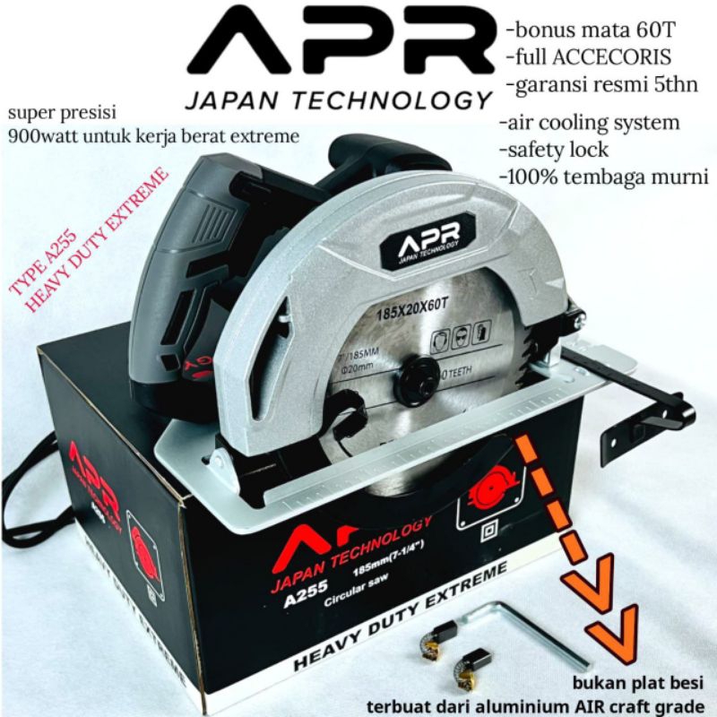 Mesin gergaji kayu APR JAPAN circular saw type A255 sirkel heavy duty extreme