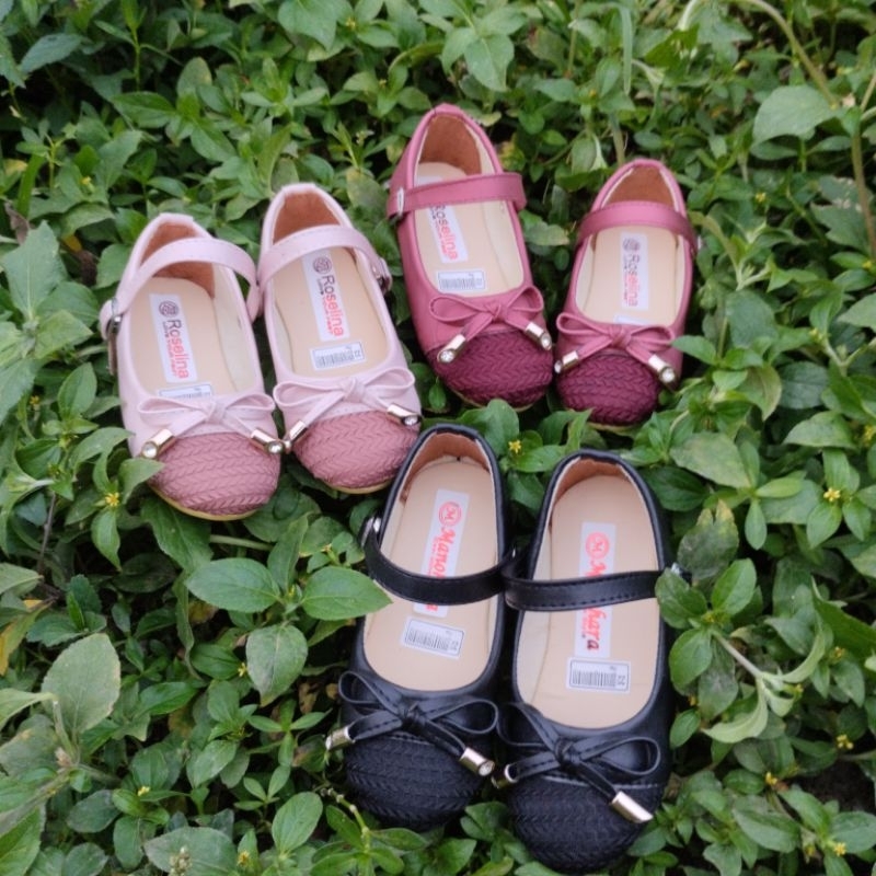 sepatu flat shoes anak kombinasi modle pita tasbeh size 22-25