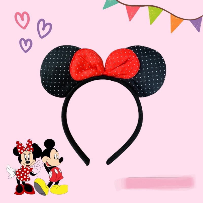 Bando Mickey Mouse Minnie bando aksesoris rambut pita Impor Premium