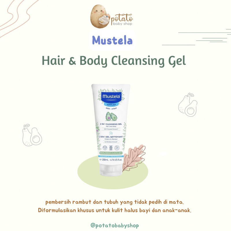 Mustela Bebe 2 in 1 Cleansing Gel / Sabun &amp; Shampoo bayi