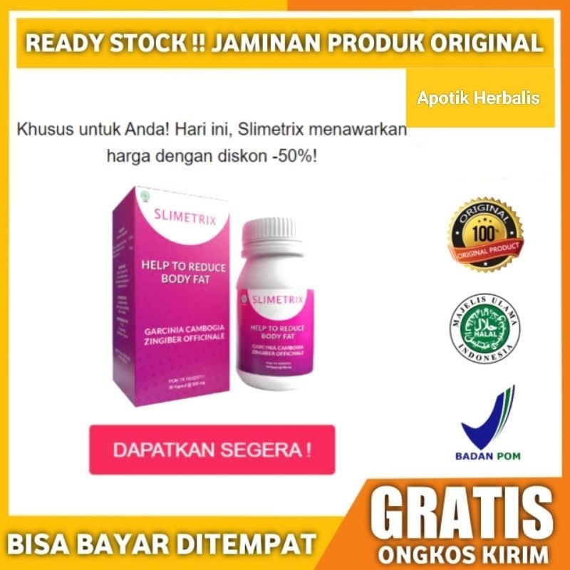 Slimetrix Obat Pelangsing Herbal Bpom