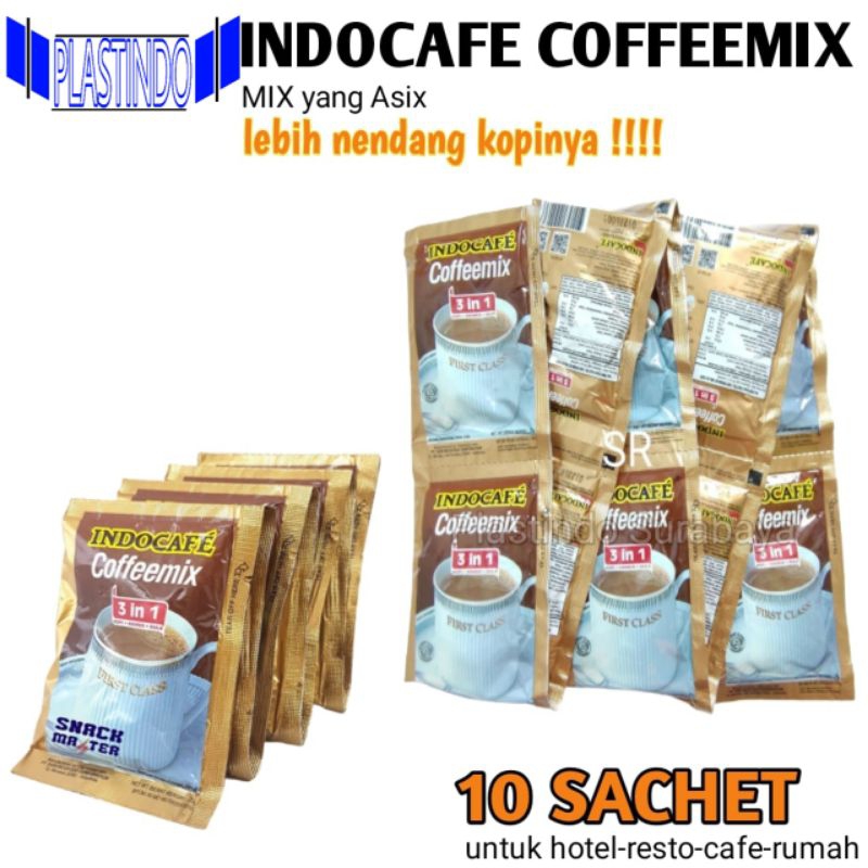 

KOPI INDOCAFE COFFEMIX 3 IN 1 (Kopi, Gula, Krimer) SACHET 20gr ISI 10 SACHET (RENCENG)