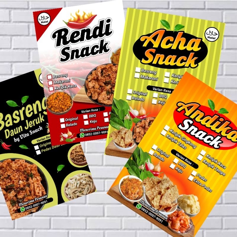 

( minimal order 100 pcs ) Stiker Label Kemasan Stiker Jajanan Stiker Snack Stiker Pouch Stiker Makanan