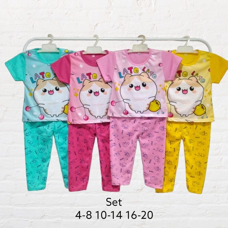 BAJU TIDUR BABYDOLL ANAK DEDINA CP PANJANG 16-20 LATO" SLIDE