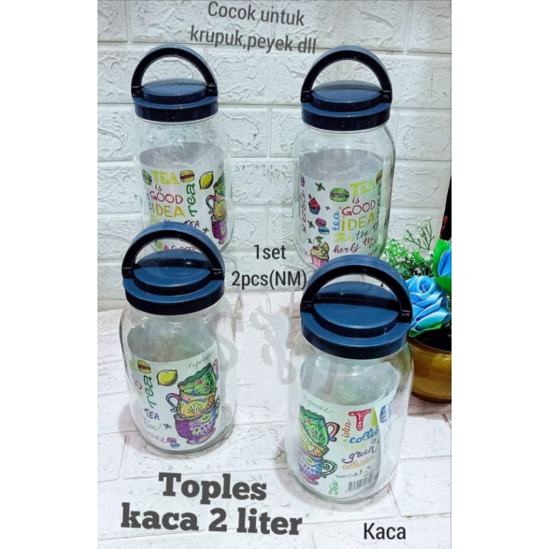 toples herevin kaca 2liter toples kerupuk lebaran idul Fitri