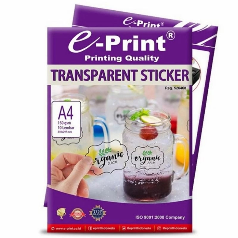 

Stiker transparan Eprint A4/Eprint transparent sticker A4