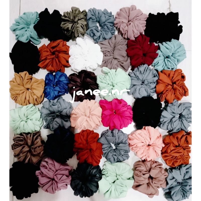 karet rambut scrunchie / karet rambut polos scruncie murah