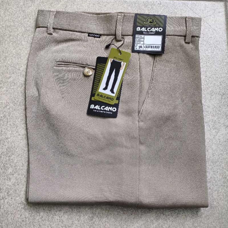 Balcano Original Celana Panjang Bahan Kerja Formal Pria Reguler Licin Halus Tebal Premium