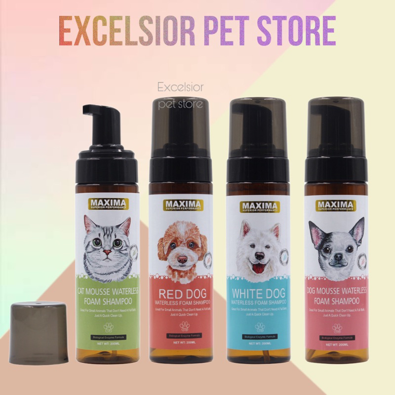 Dry Shampoo Anjing Kucing / Waterless Foam Maxima / Tanpa Bilas 220ml
