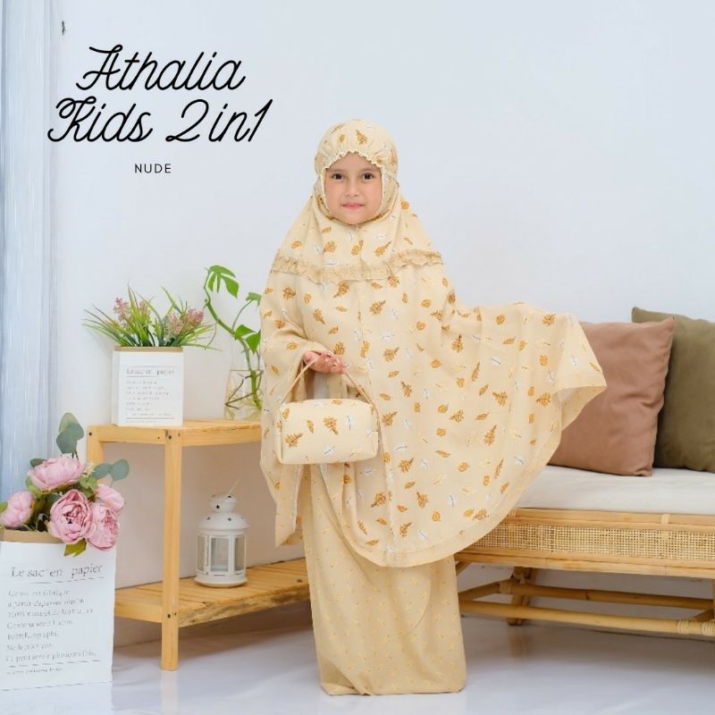 Mukena Anak Resleting Athalia 2in1