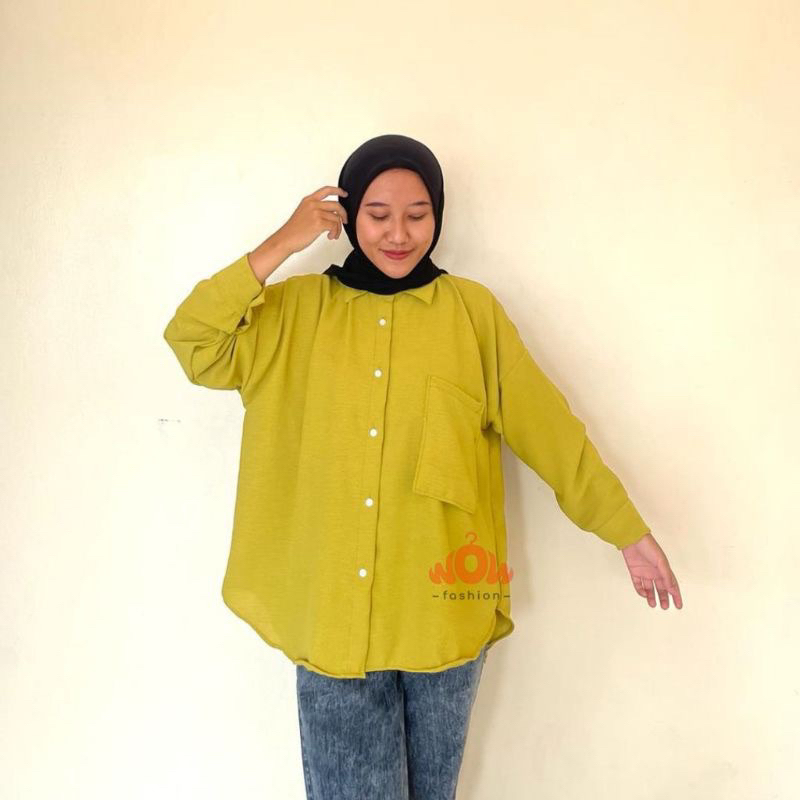 FG SOLO - Kemeja Goldy LongShirt Oversize Twistcone