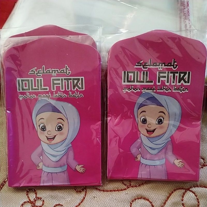 

angpau karakter motif muslimah pink