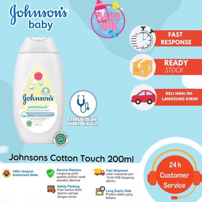 Johnson's Baby Cotton Touch Face &amp; Body Lotion 200 ml / hand body bayi dan anak sensitive