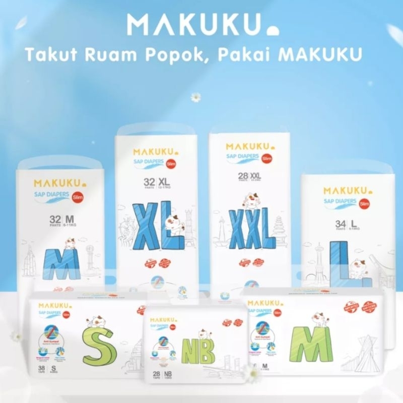 Makuku Slim  Diapers Tape S NB  - Pant M L XL XXL