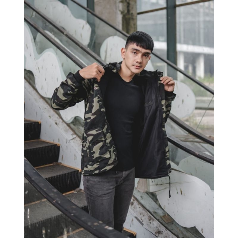 THBJL Jaket Pria Parka Army Loreng Doreng Militer