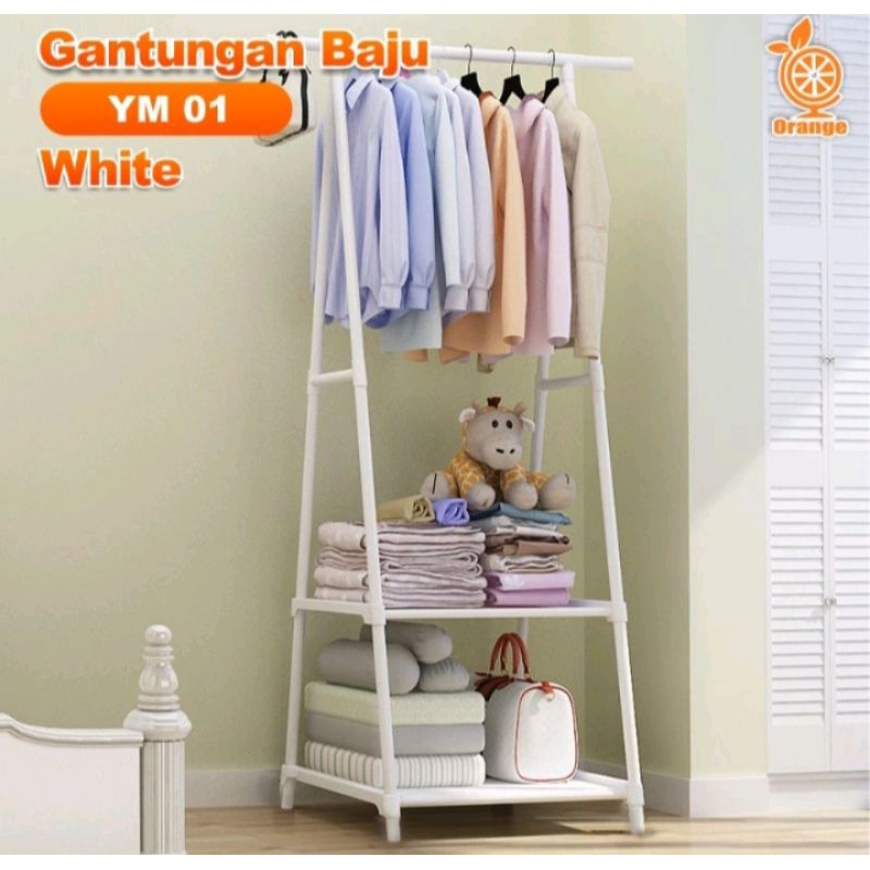 Stand Hanger Square/Triangle Rak Baju Portabel Lemari Pakaian Tanpa Cover / stand hanger single tria
