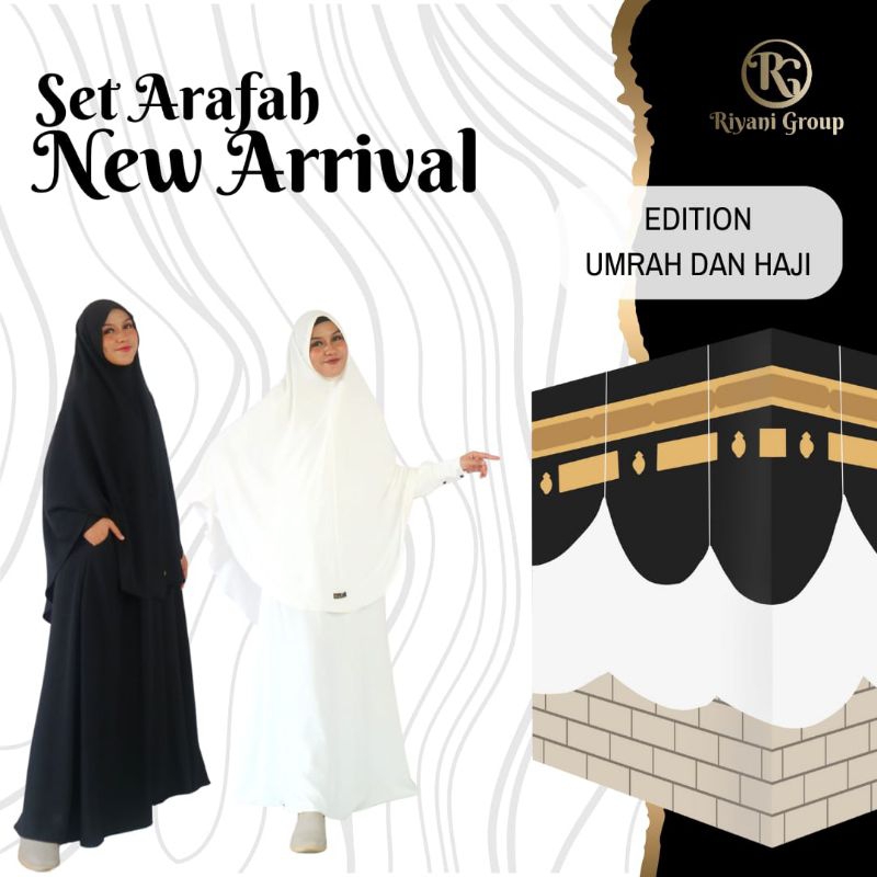 Gamis Set Hijab - Gamis Syari  - Gamis Cringkle - Gamis Arafah Ori by Riyani