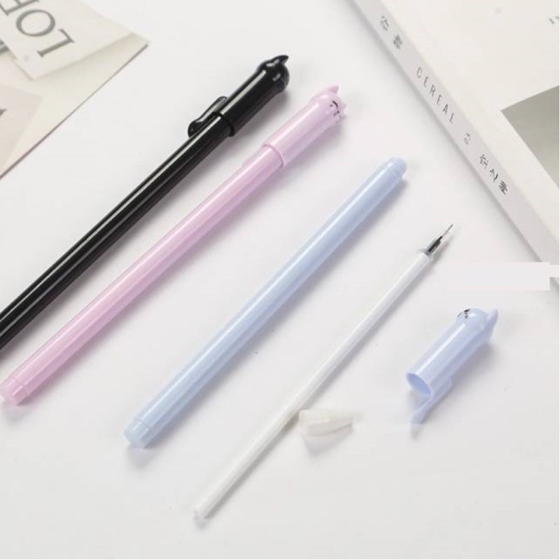 DuaWarna Pulpen Kucing Pena Pen Bolpen Ballpoint Motif Karakter Kucing Meow Pulpen Gel Import ST026