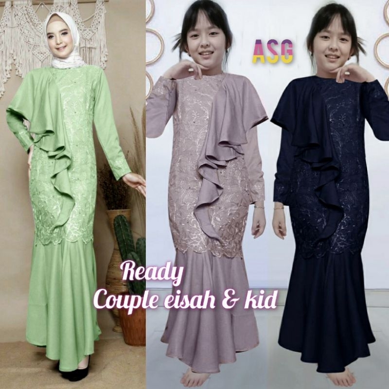 [MODEL BARU] GAMIS EISAH DUYUNG S-M , L, XL, XXL BRUKAT COUPLE IBU ANAK PREMIUM SERAGAM PESTA WISUDA REMAJA DEWASA