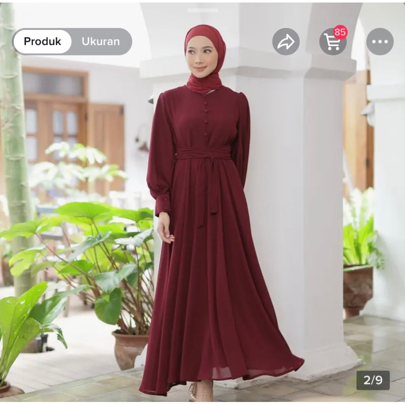nazira dress maroon