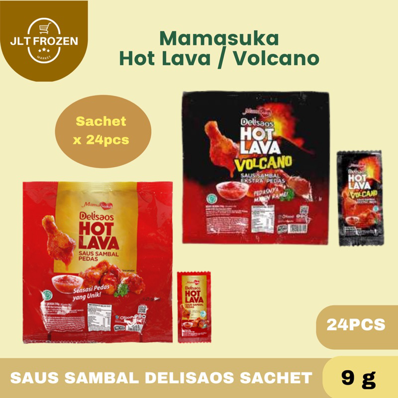 

Mamasuka Delisaos Hot Lava / Hot Volcano Saos Sambal Sachet - 9 g x 24pcs