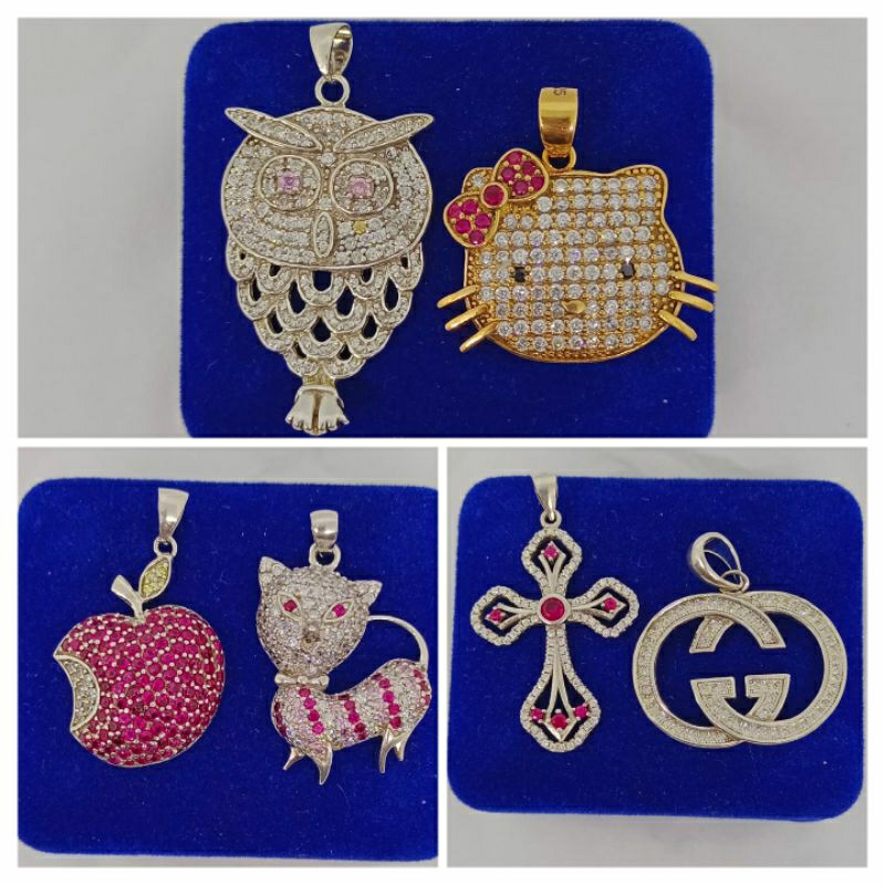 liontin variasi model mp/perak asli silver 925 lapis emas/perhiasan fashion wanita terbaru