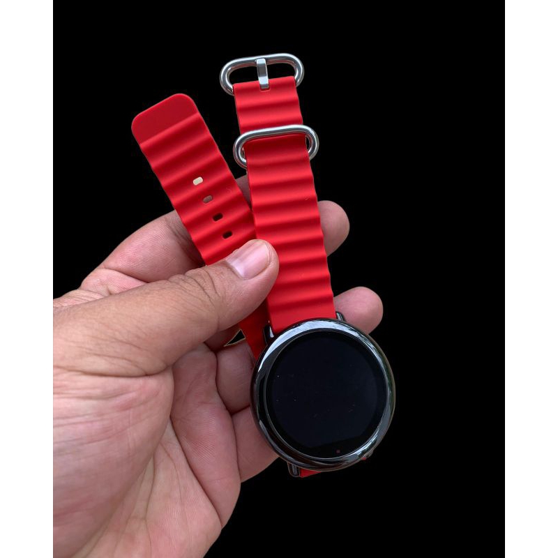 Strap tali jam tangan Silicon New model Smart watch lug 22mm merah