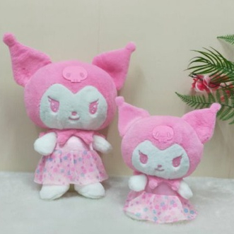 Boneka Kuromi Dress Pink Size 11&quot;/35cm/boneka kuromi baju/boneka cinamorol/boneka karakter/