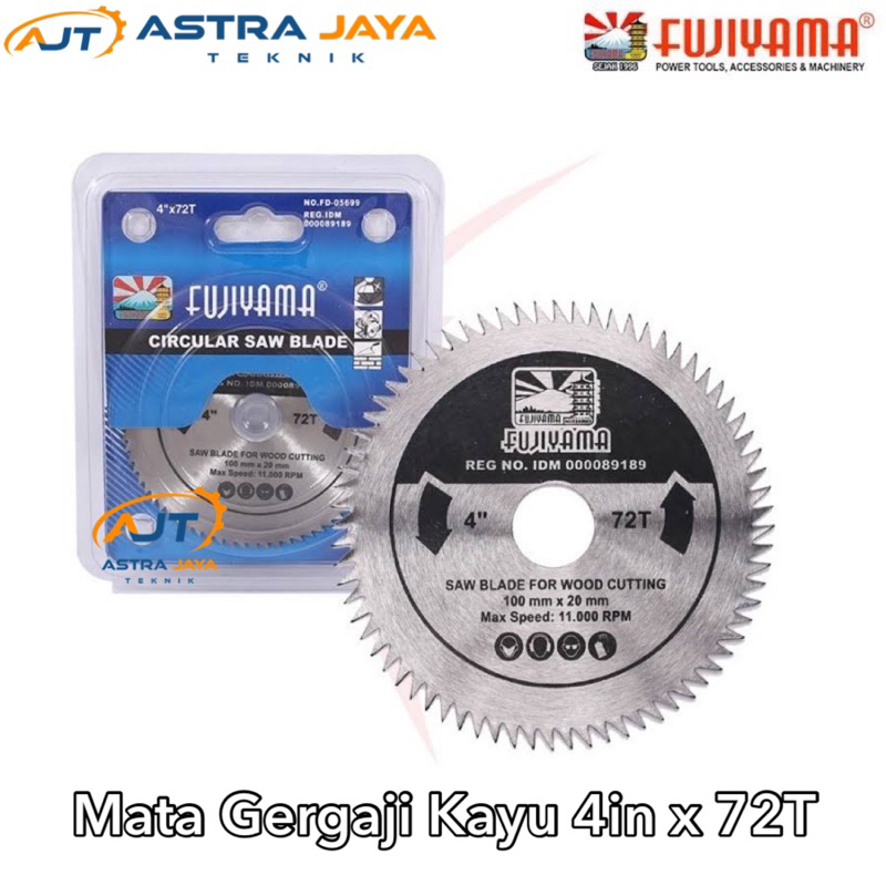 FUJIYAMA Mata Gergaji Kayu Circular Saw 4 Inch x 72T / Mata Pisau Serkel Gergaji Bulat 4x72T