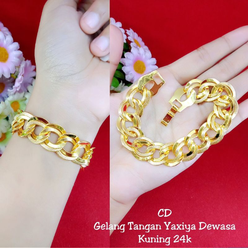 gelang rantai double lapis emas 24k