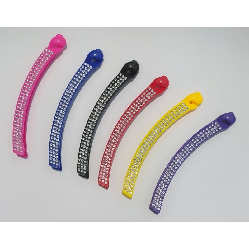 JEPIT RAMBUT MODEL PISANG / JEPIT RAMBUT MUTIARA CRYSTAL 3 BARIS / JEPIT PISANG