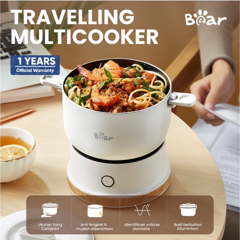 Bear Travelling Multicooker Alat Masak Travel MPASI Bayi Rebus Masak Compact